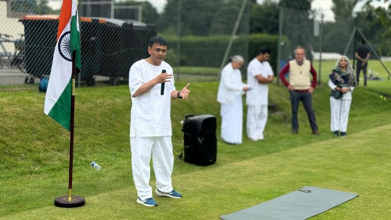 Celebrated International Day Of Yoga at Grange Cricket Club, Edinburgh